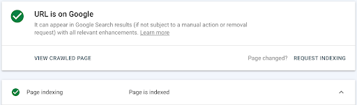 example of a URL that is indexed