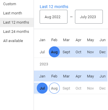 How to set the date parameters