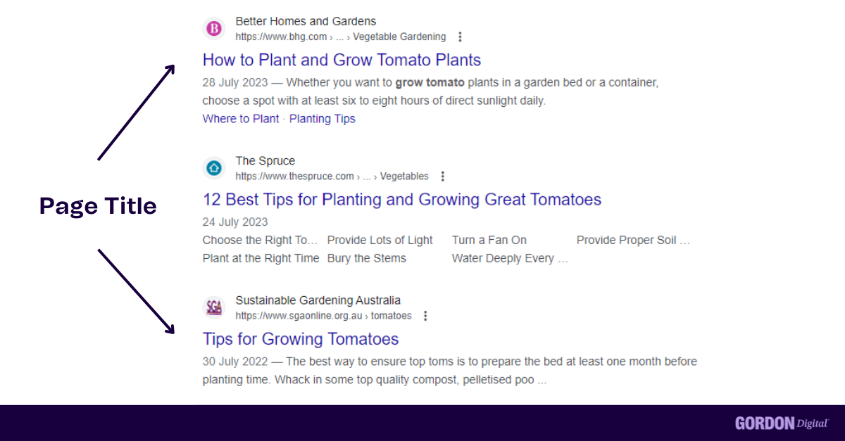 how page titles show up in SERPs