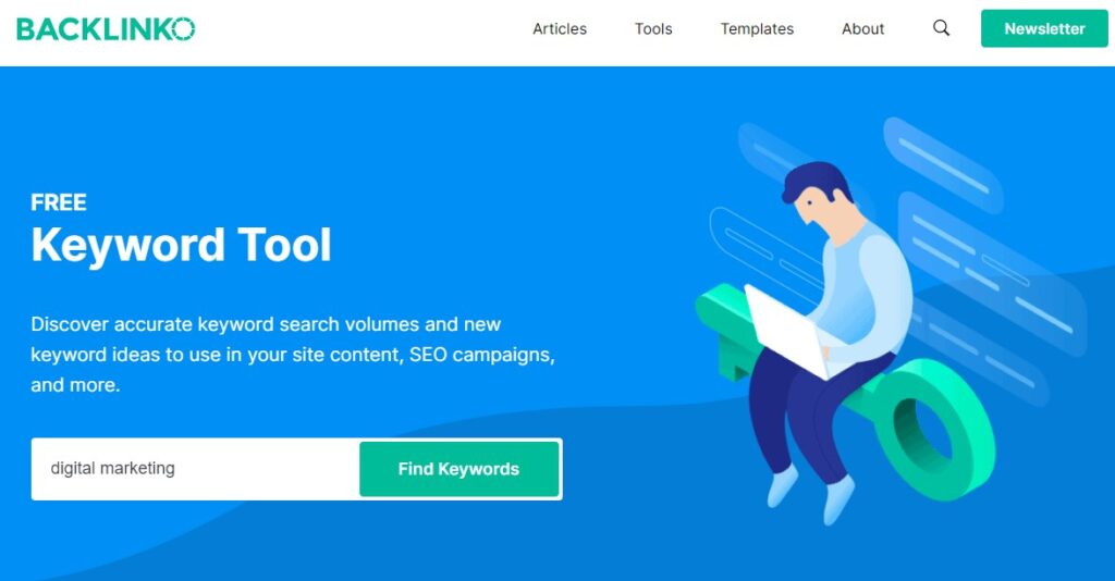 Free keyword tool from Backlinko